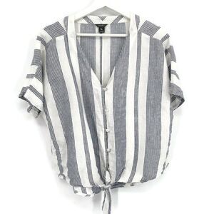 Eddie Bauer Women's Beach Light Linen Tie-Front Top M